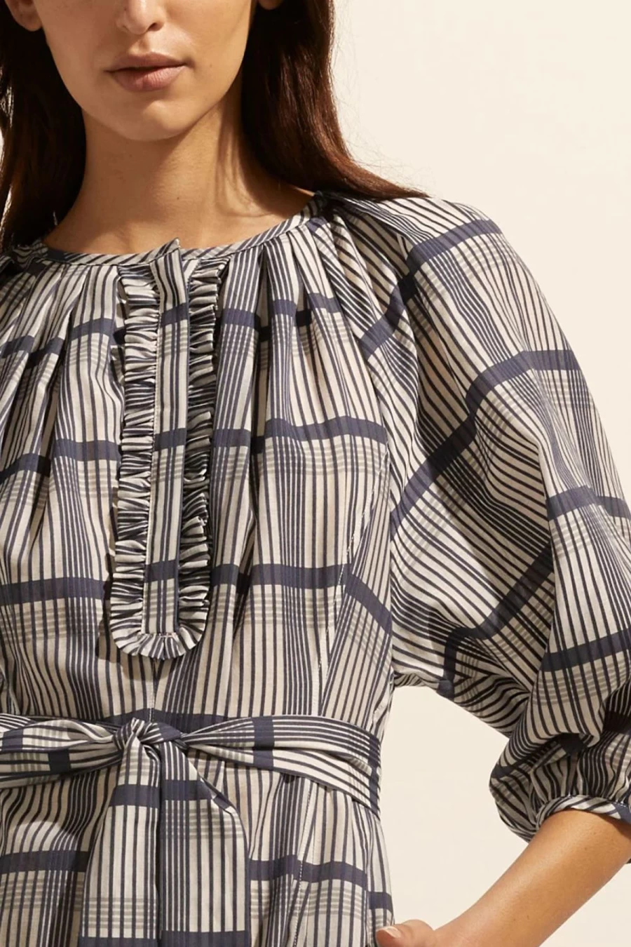 Clearance Zoe Kratzmann Regard Dress, Ink/Porcelain Check | Zoe Kratzmann