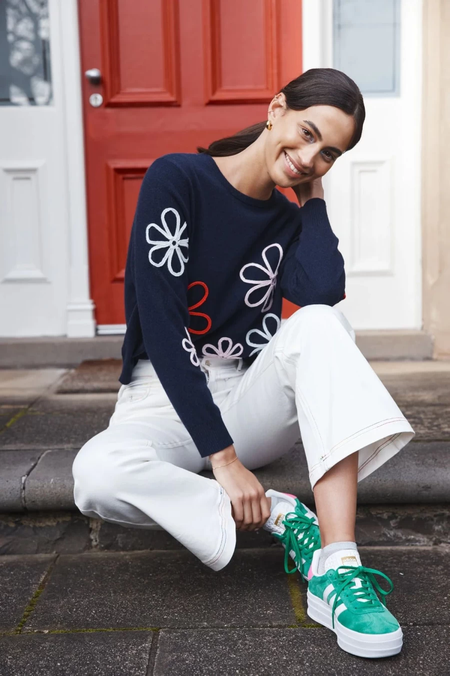 Online Alessandra Arden Merino Cashmere Knit, Navy | Alessandra