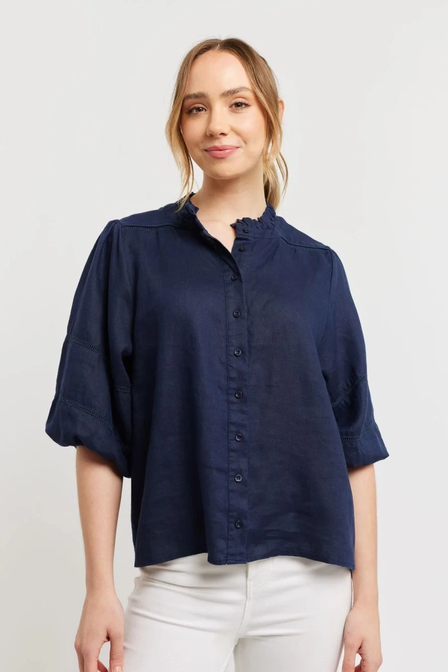 Online Alessandra Lia Shirt, Navy | Alessandra