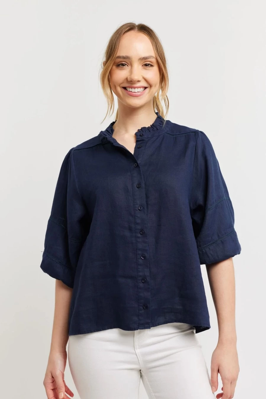 Online Alessandra Lia Shirt, Navy | Alessandra