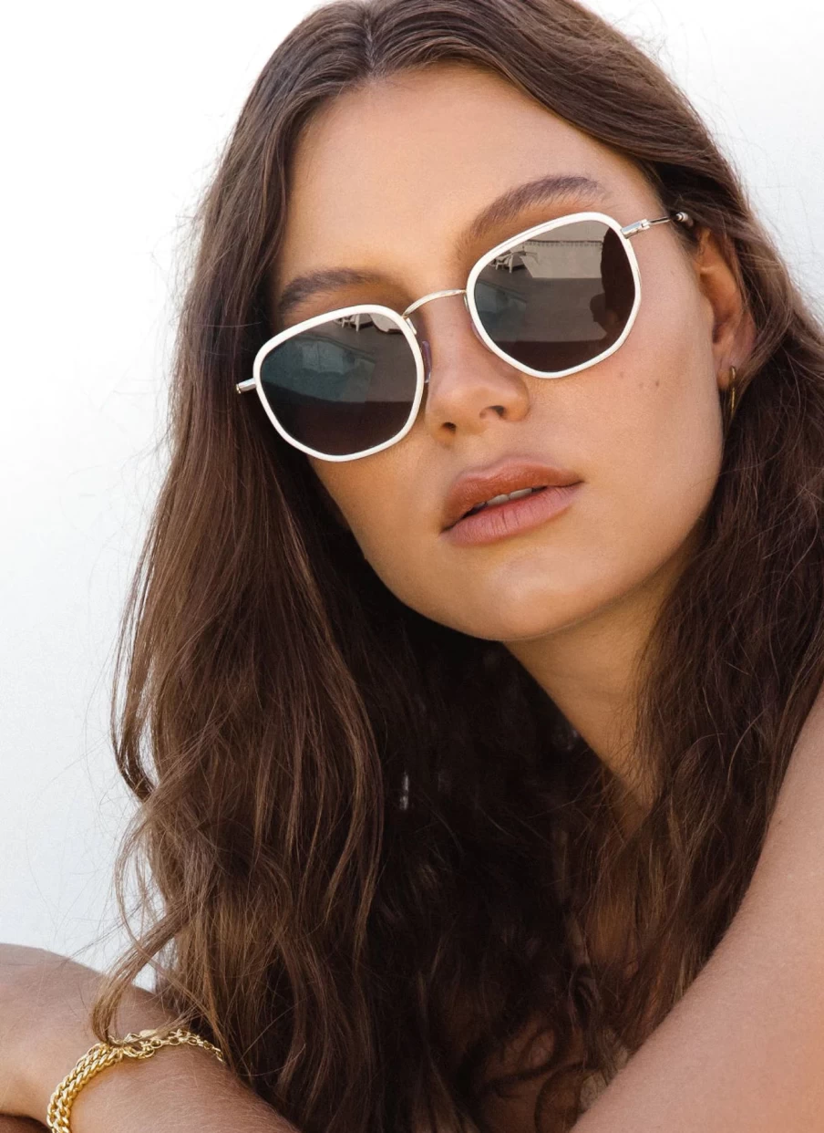 Best Bask Saint Sunglasses, Nude Pink/Brown Gradient Polarised | Bask