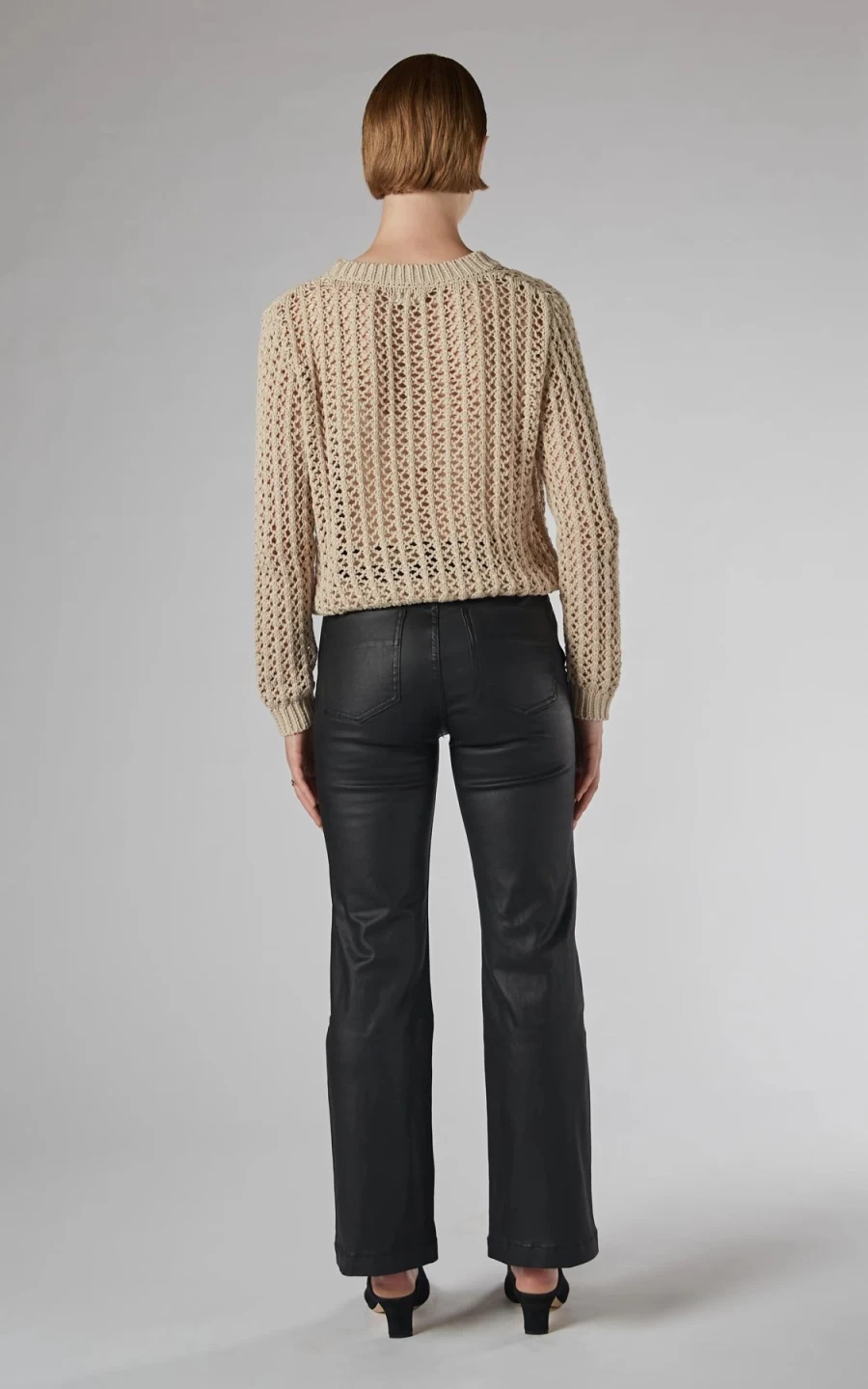 New Dricoper Misika Coated Flare Pant, Black | Dricoper