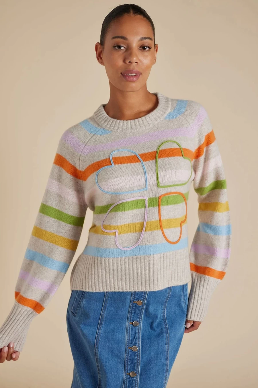 Clearance Alessandra Amica Merino Cashmere Knit, Porridge | Alessandra