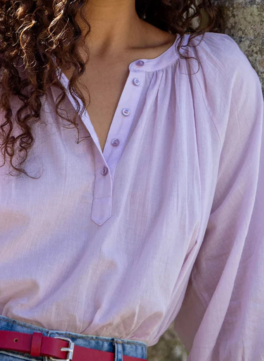 Online Marie Louise De Monterey Chemise Blouse, Lilac | Marie Louise De Monterey