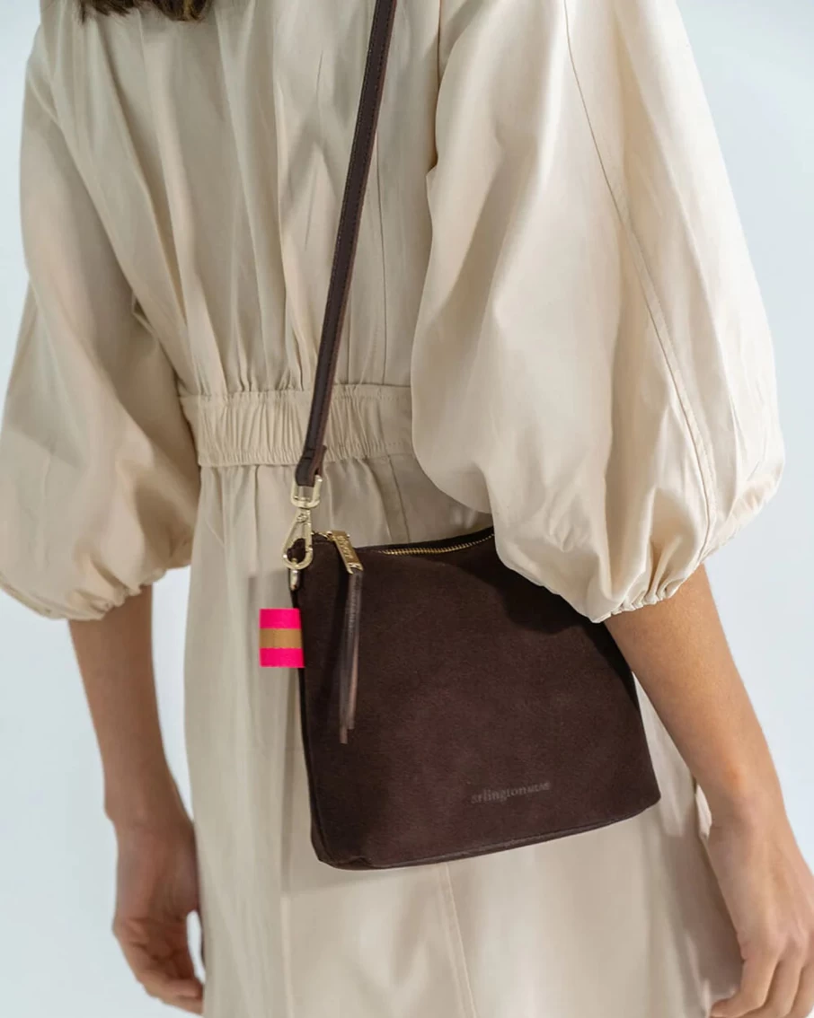 Online Arlington Milne Alexis Crossbody, Chocolate Suede | Arlington Milne