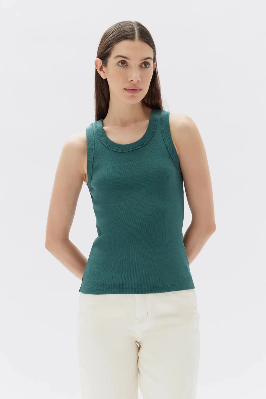 Hot Assembly Label Miana Organic Rib Tank, Lagoon | Assembly Label