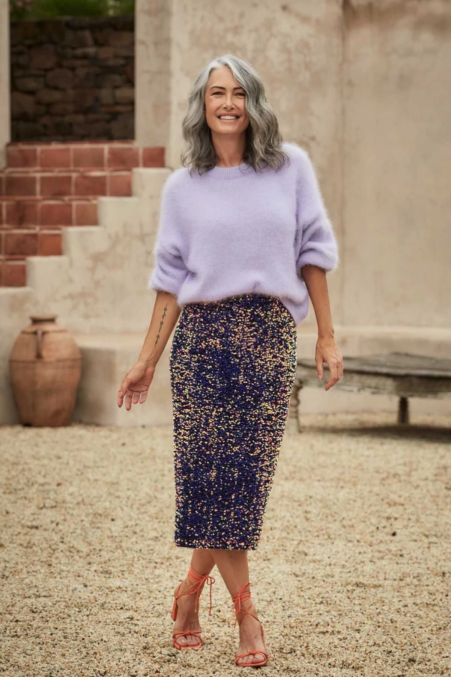 Online Olga De Polga Jubilee Velvet Sequin Skirt, Purple | Olga De Polga
