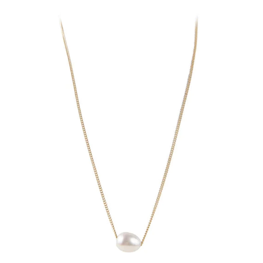 Clearance Fairley Pearl Teardrop Necklace Gold