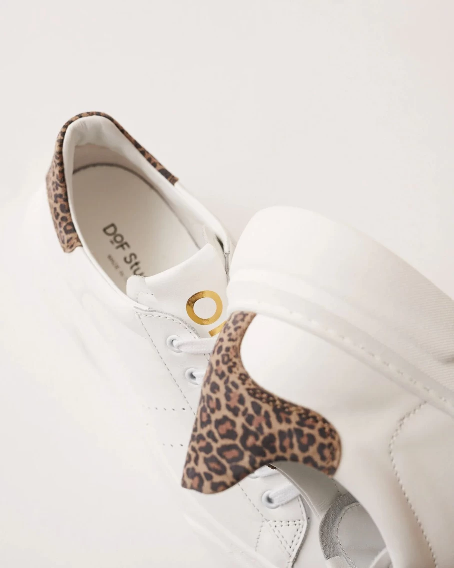 Wholesale DOF Shoes Sofia Leather Sneaker, Leopard Print | Dof