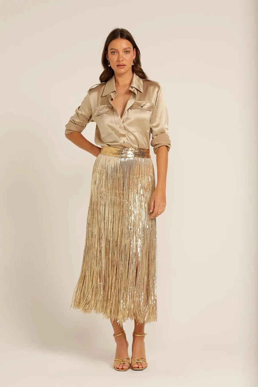 Hot Bonfire The Label Hot Gold Hush Shirt | Bonfire The Label