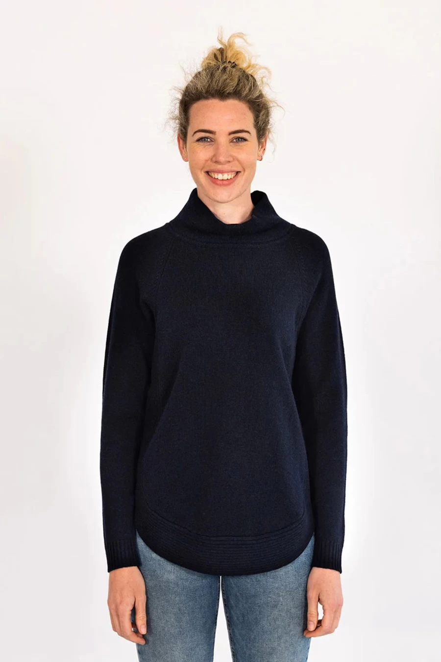 Wholesale Bow & Arrow Navy Funnel Neck Knit | Bow & Arrow