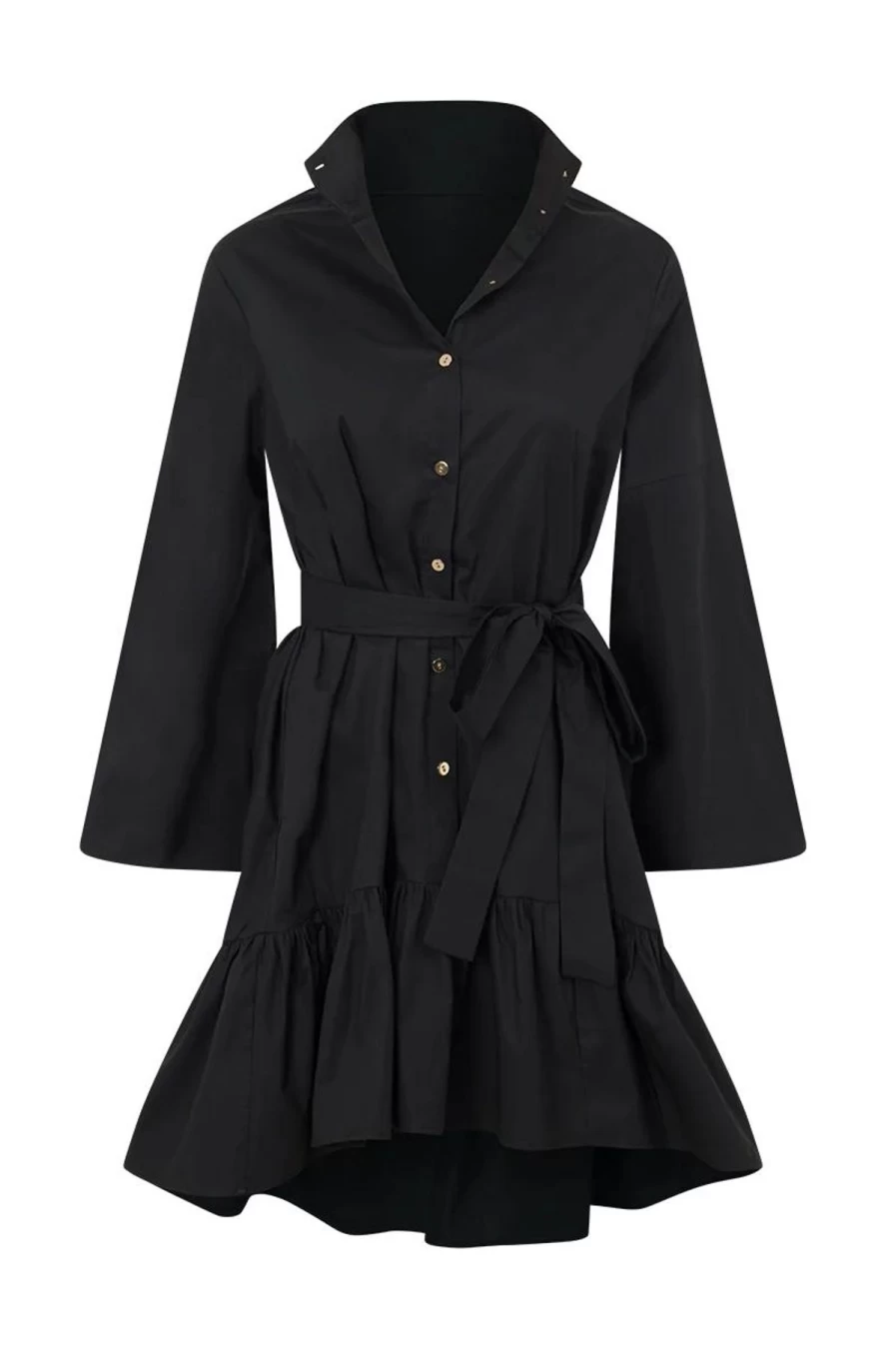 New Bonfire The Label Ruffle Mini Dress, Black | Bonfire The Label