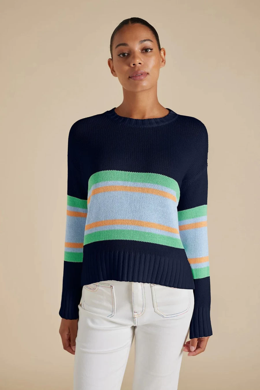 Clearance Alessandra Trish Cotton Sweater, Navy | Alessandra
