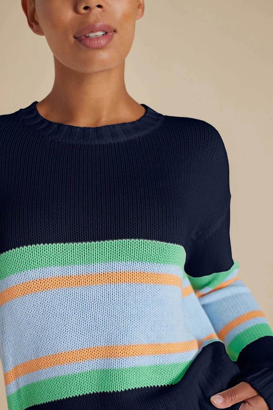 Clearance Alessandra Trish Cotton Sweater, Navy | Alessandra