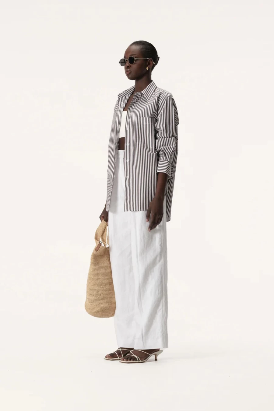 Online Elka Collective Farrah Shirt, Chocolate Stripe