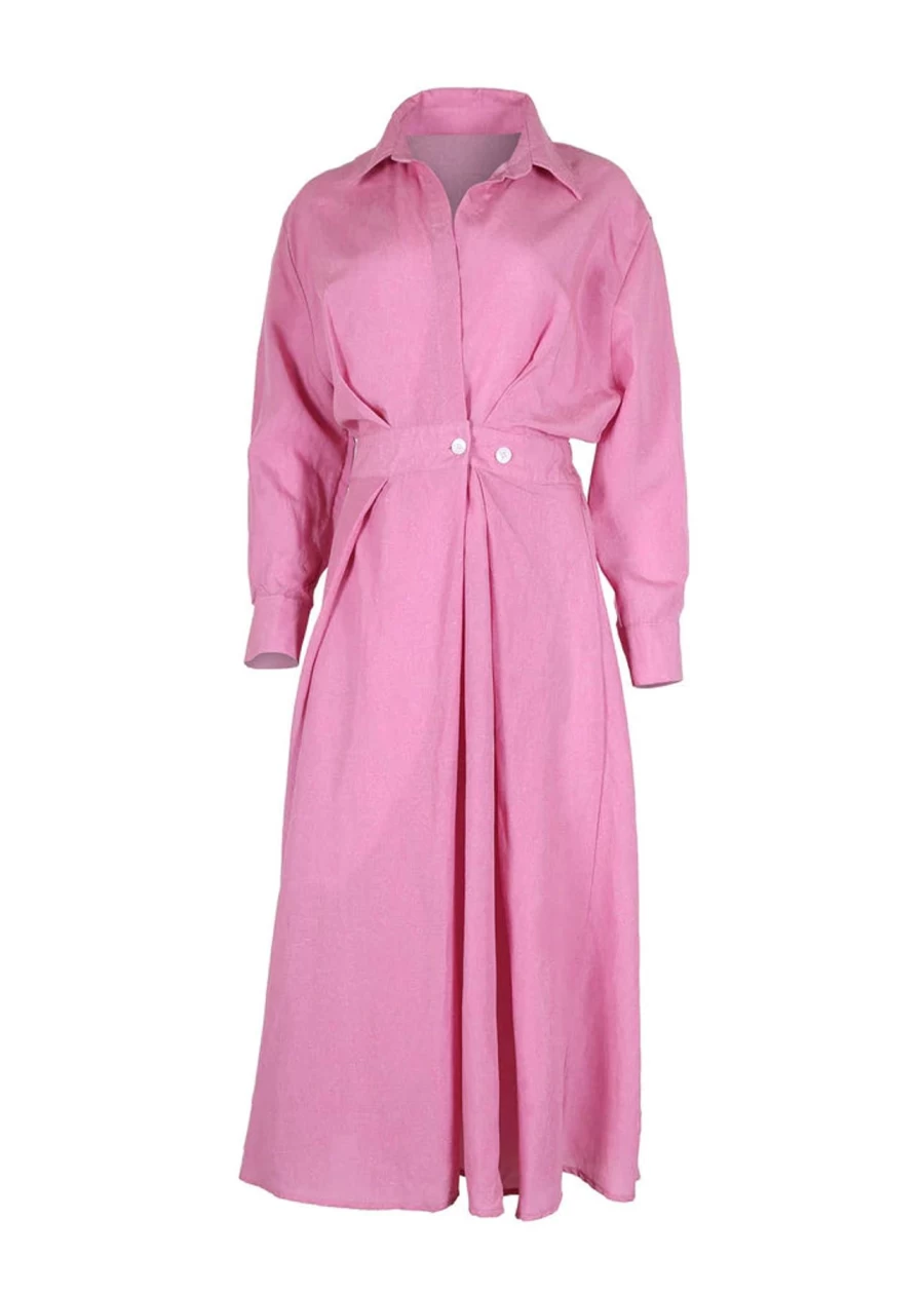 Wholesale Olga De Polga Luminary Parisian Midi Wrap Dress Rose In Linen Blend | Olga De Polga