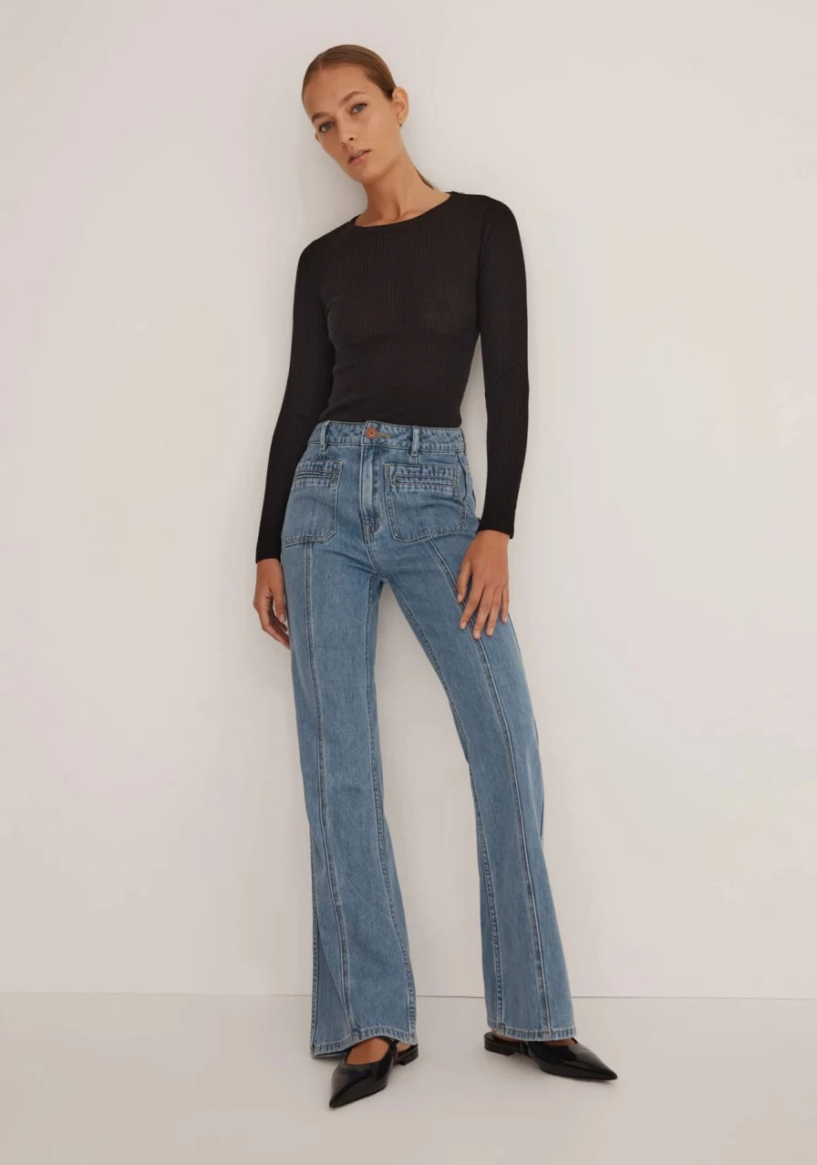 New Morrison Merino Rib Round Neck, Black | Morrison