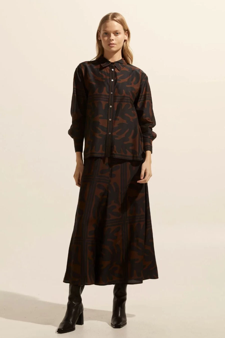 Clearance Zoe Kratzmann Recite Skirt, Choc Frond | Zoe Kratzmann