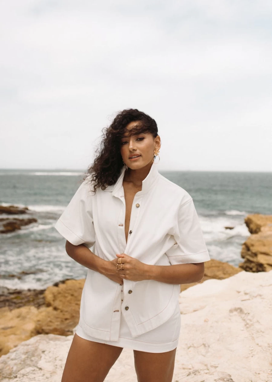 New Girl and The Sun Thalia Denim Top | Girl & The Sun