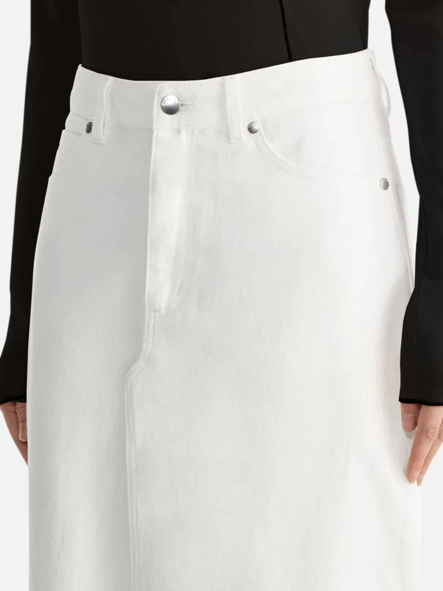 Hot Ena Pelly Hatty Maxi Denim Skirt, White | Ena Pelly