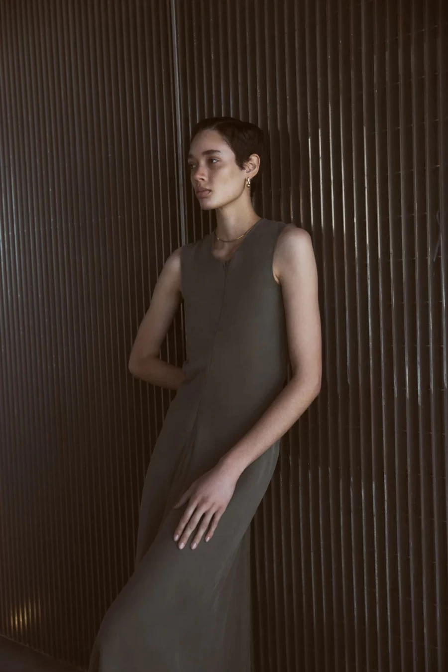 Wholesale Foemina Addison Dress, Earthy Green | Foemina