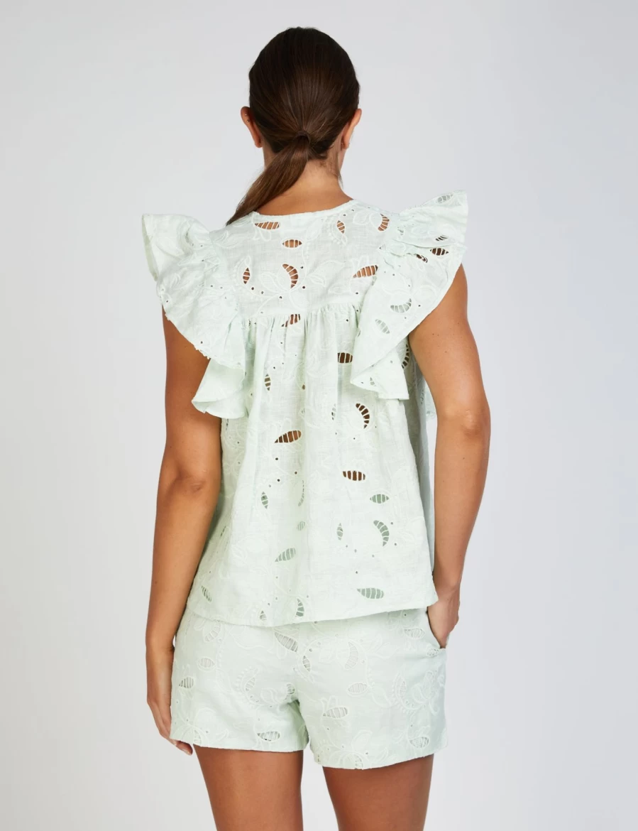 Wholesale In The Sac Kaia Ruffle Top, Mint | In The Sac