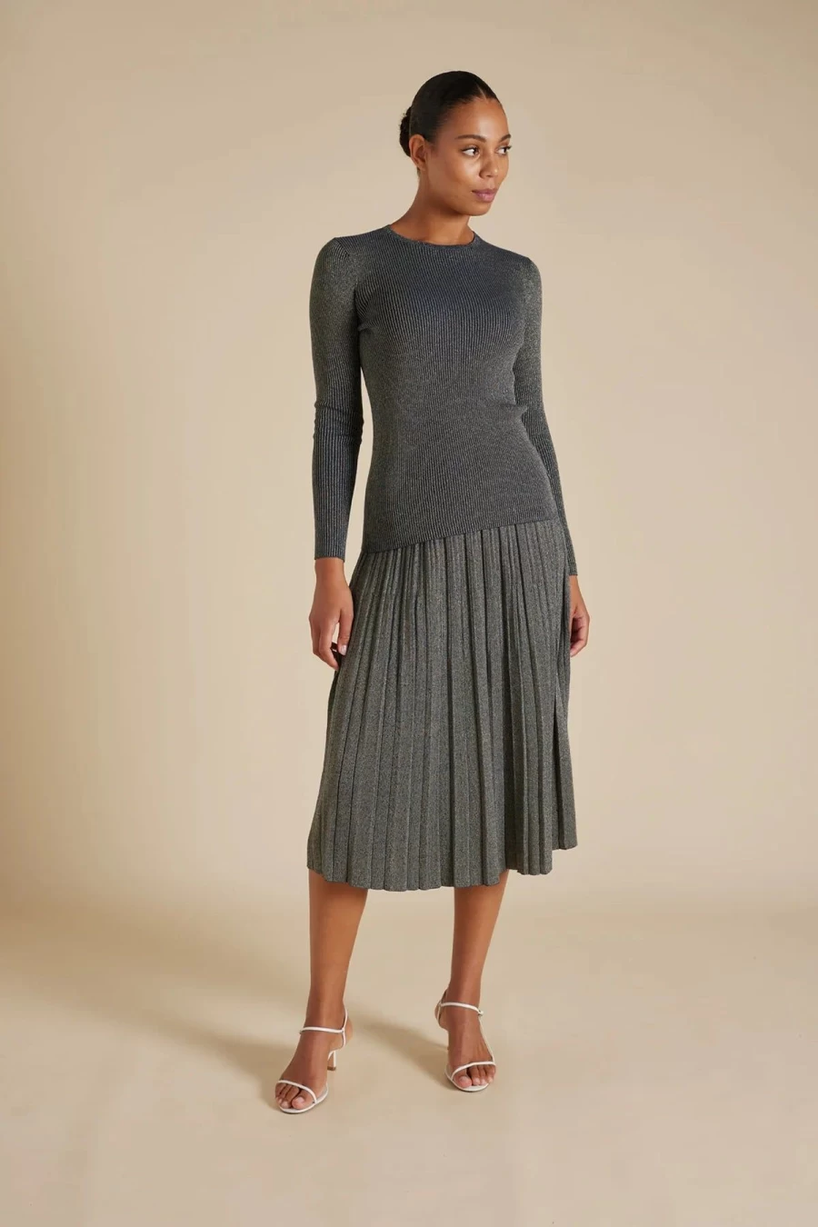 New Alessandra Marley Lurex Top, Navy | Alessandra