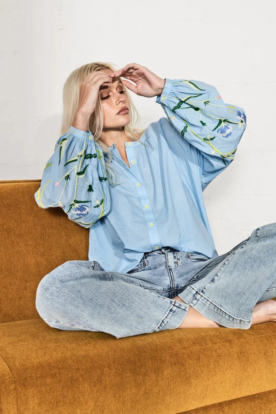 Online Kireina. Beatrice Blouse, Sky Blue | Kireina