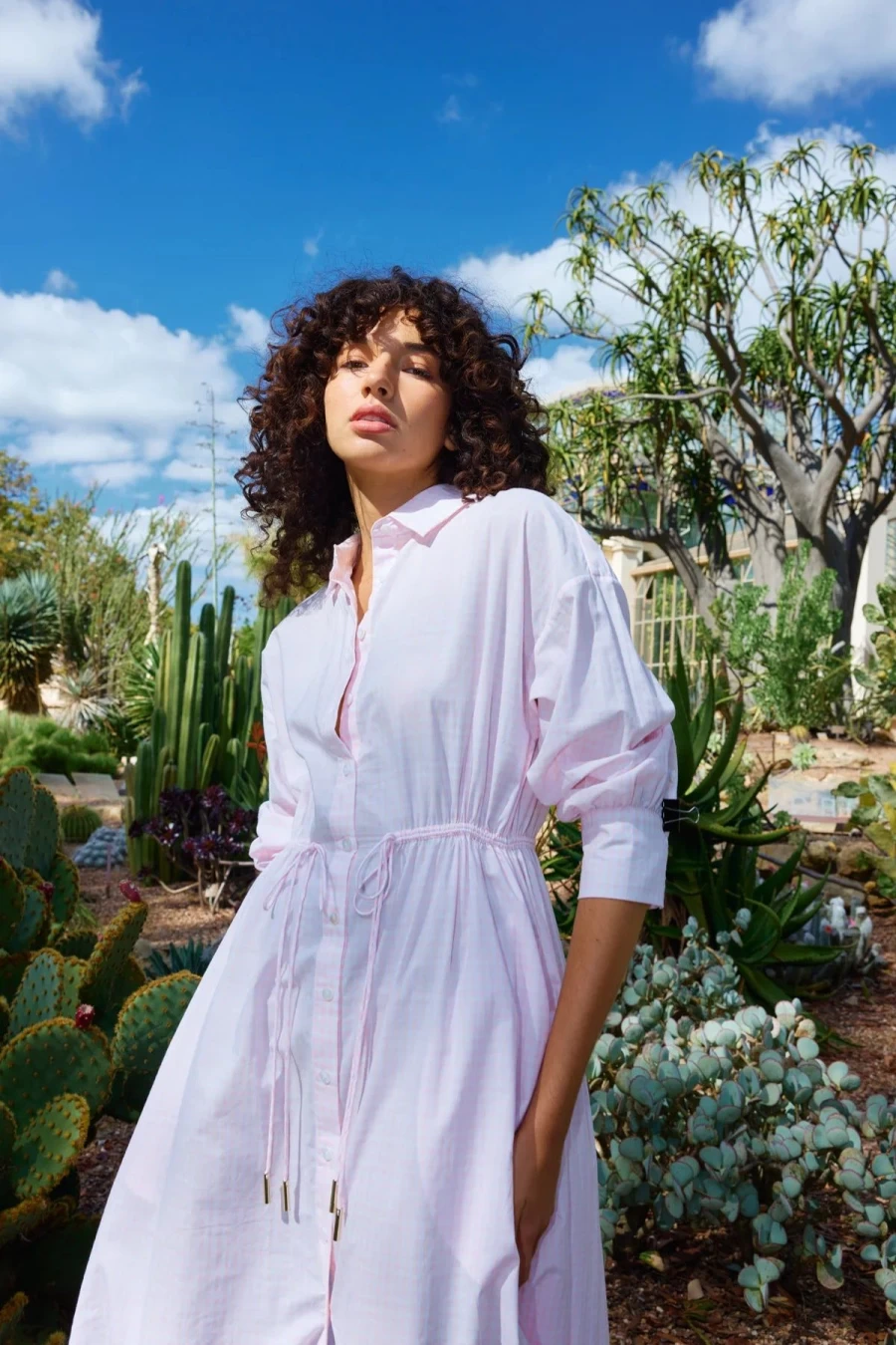 Wholesale Kinney Isla Shirt Dress, Blush Gingham | Kinney