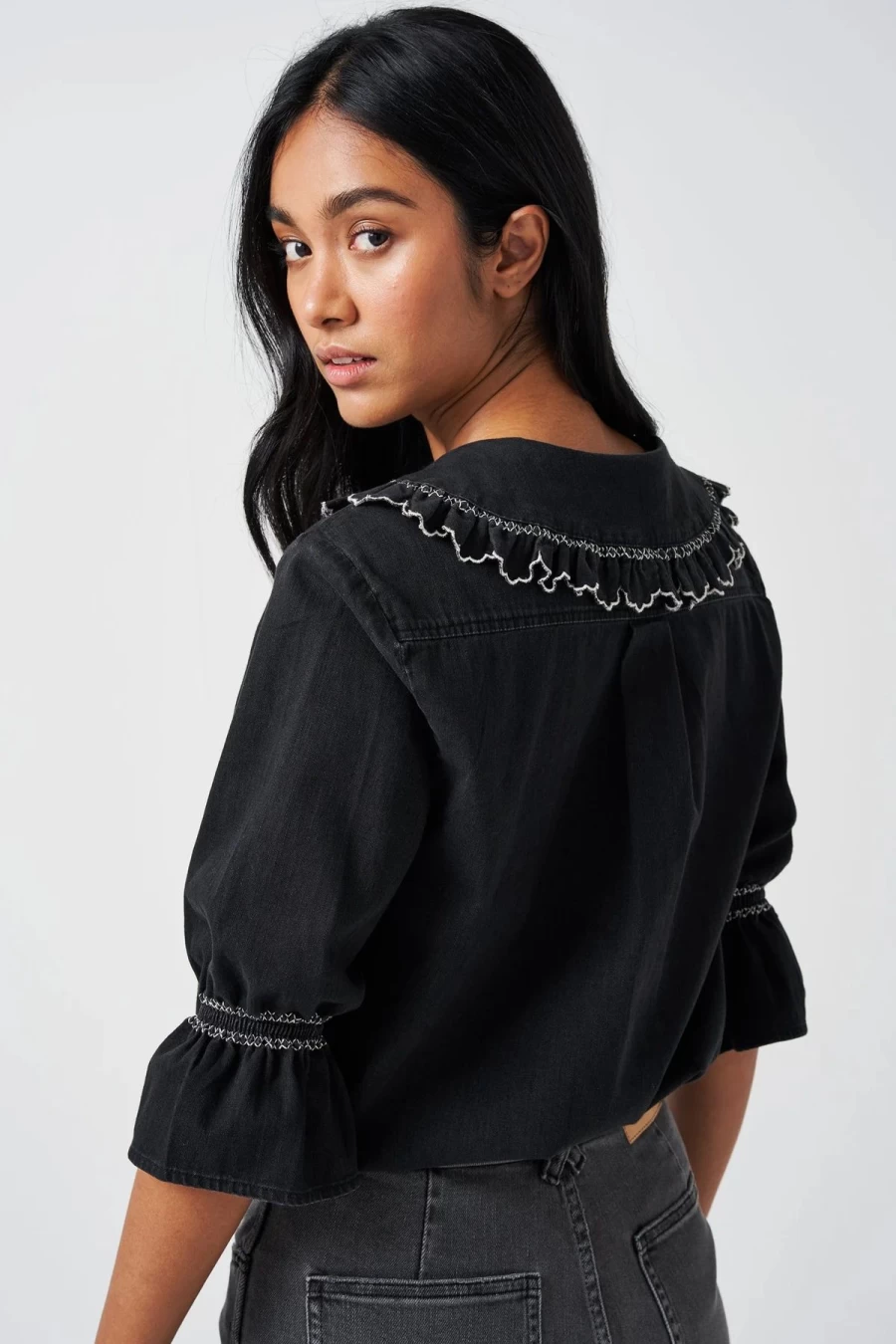 Best Seventy + Mochi Daisy Blouse, Washed Black | Seventy + Mochi