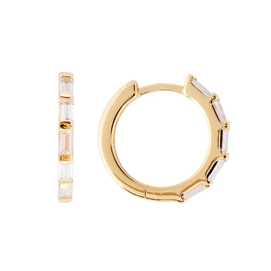 Clearance Fairley Crystal Baguette Midi Hoops