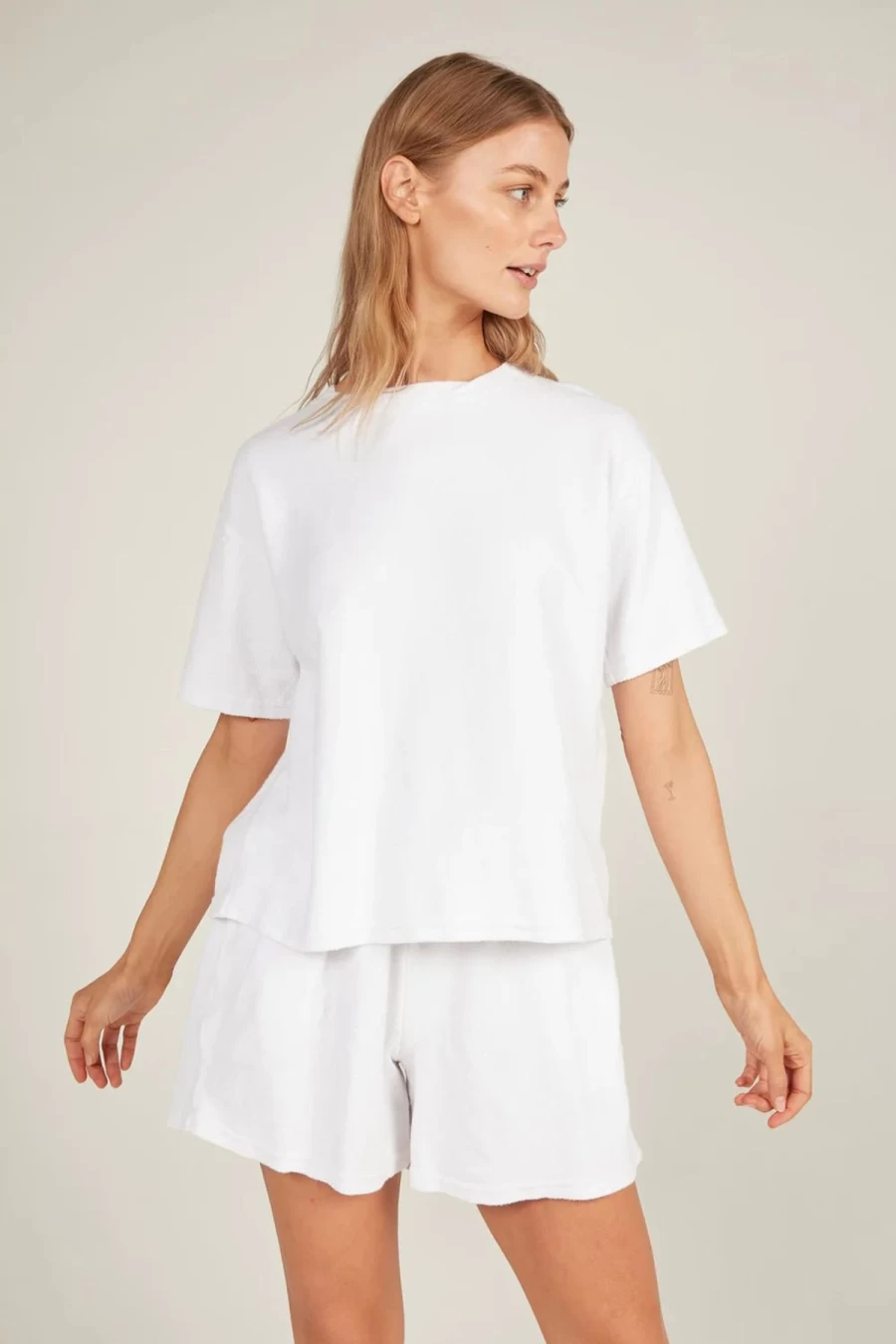 New Primness Terry Tee, Banc | Primness