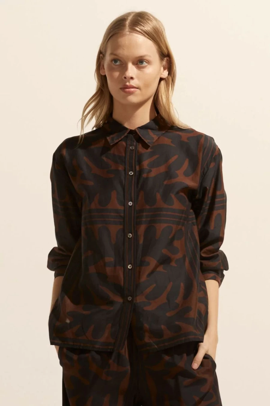 Wholesale Zoe Kratzmann Reflex Top, Choc Frond | Zoe Kratzmann