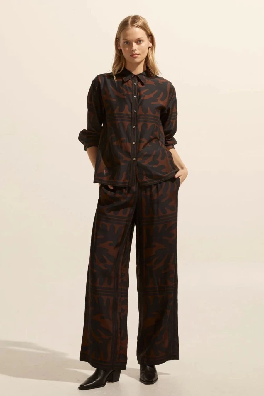 Wholesale Zoe Kratzmann Reflex Top, Choc Frond | Zoe Kratzmann