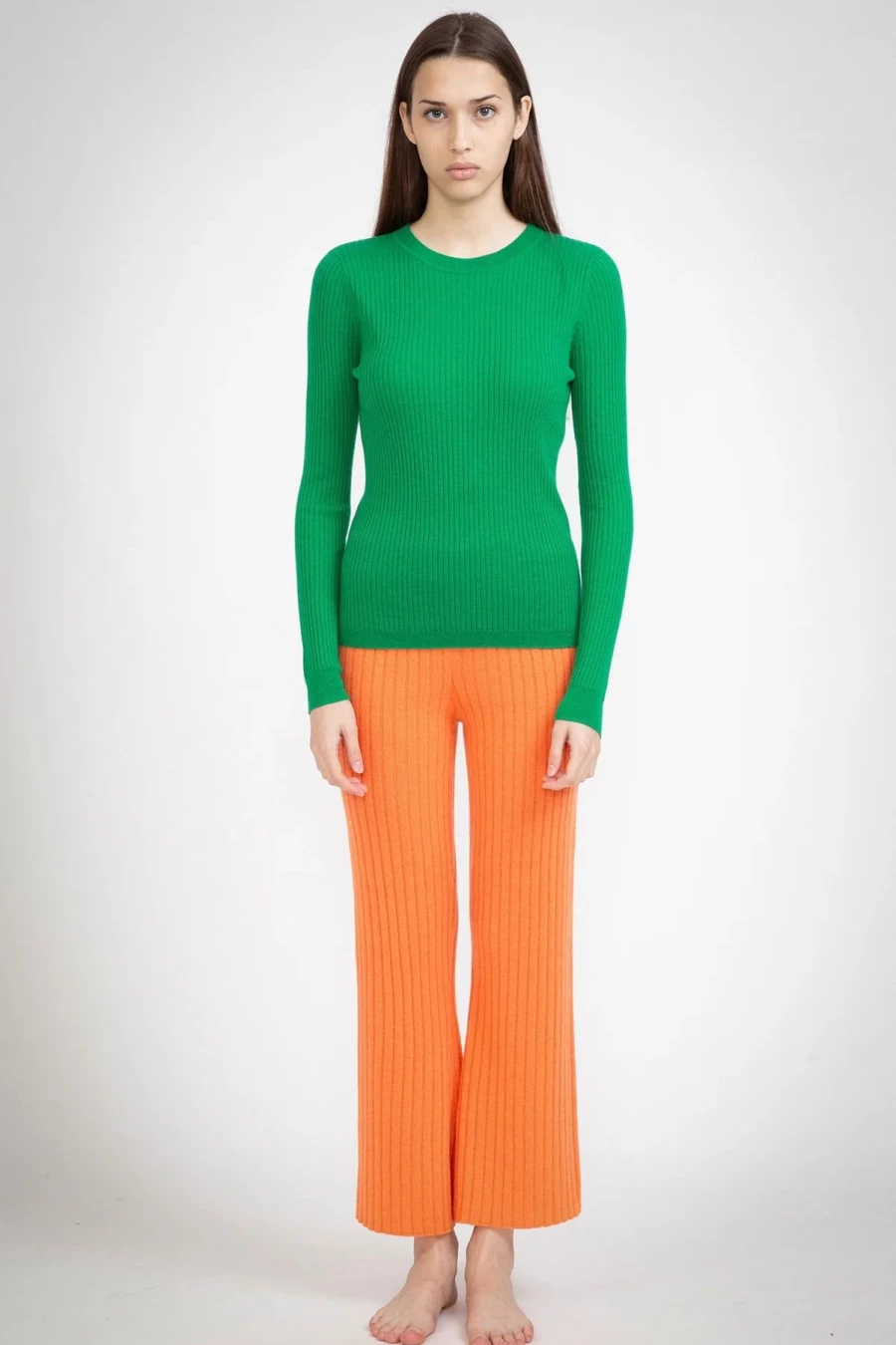 Best Aleger N.78 Cashmere Wool Blend Crew, Kelly Green | Aleger