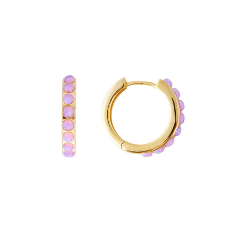 Clearance Fairley Pink Opal Crystal Midi Huggies | Fairley