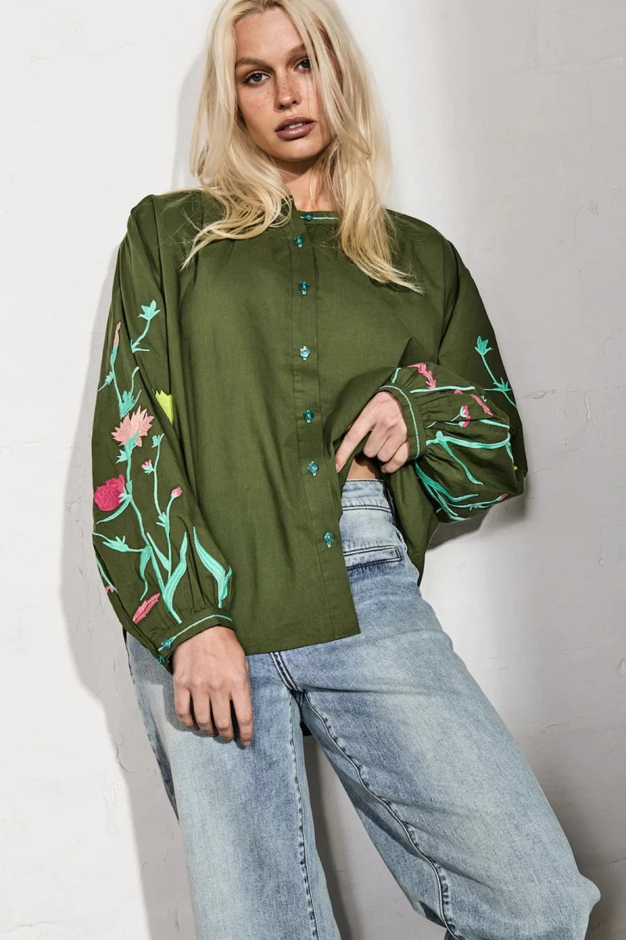 Clearance Kireina. Beatrice Blouse, Khaki | Kireina