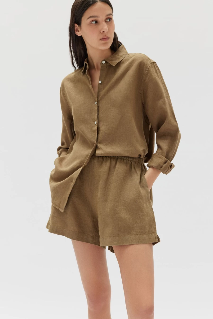 Clearance Assembly Label Stella Linen Short, Pea | Assembly Label