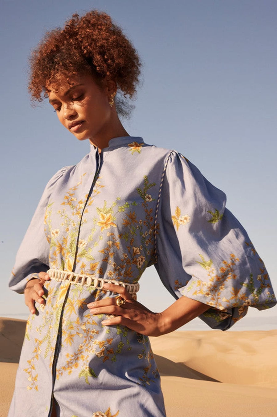Online Bohemian Traders Zinnia Band Collar Mini Dress | Bohemian Traders