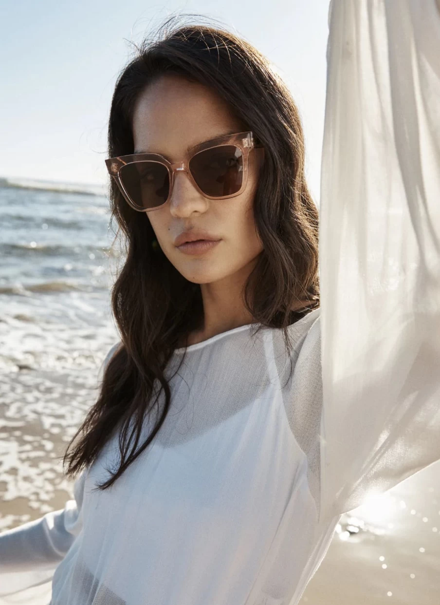 Wholesale Bask Bella Sunglasses - Rose/Brown Polarised | Bask Eyewear