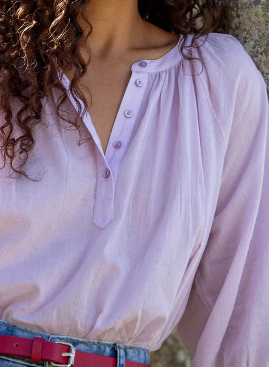 Online Marie Louise De Monterey Chemise Blouse, Lilac | Marie Louise De Monterey