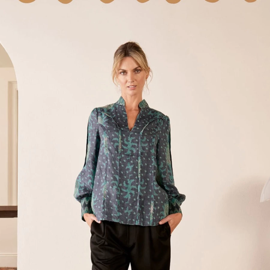 Online The Dreamer Label Lana Wilson Blouse, Green | The Dreamer Label