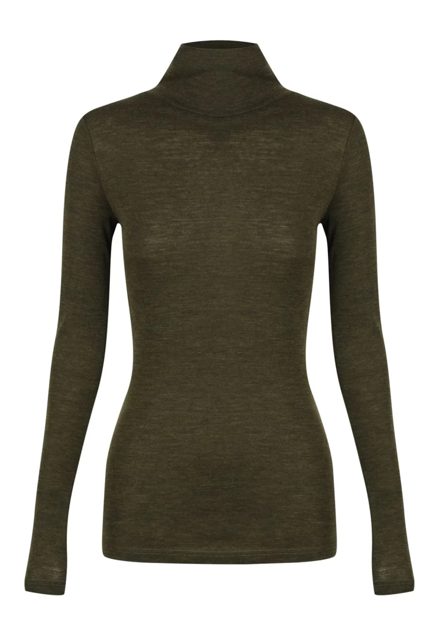 Clearance Morrison Merino High Neck, Khaki | Morrison