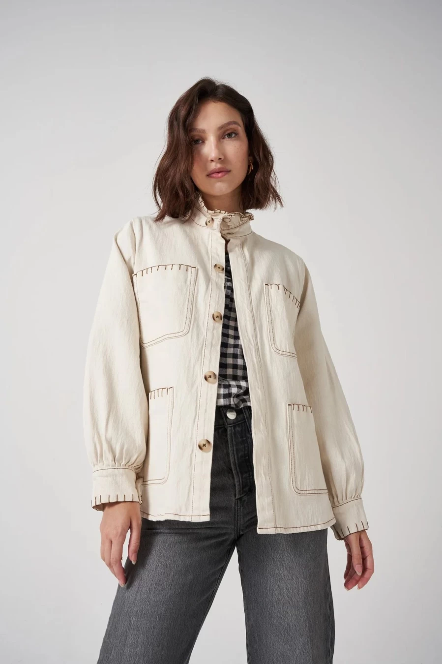 Hot Seventy + Mochi Pablo Jacket, Ecru | Seventy + Mochi