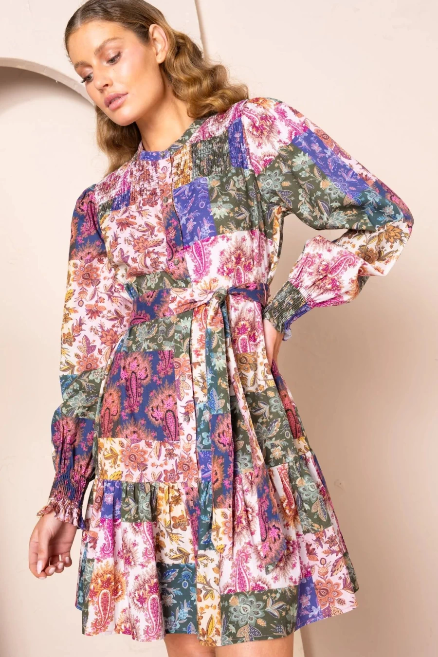 Online Kachel Leslie Shirred Mini Dress | Kachel