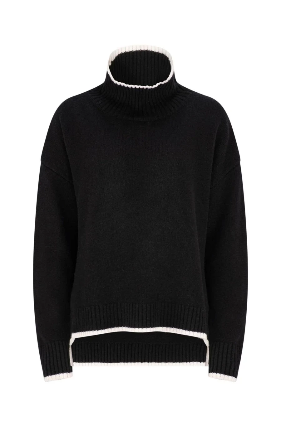 Hot Caravan & Co Cashmere Blend Roll Neck Jumper, Back And Alabaster | Caravan & Co