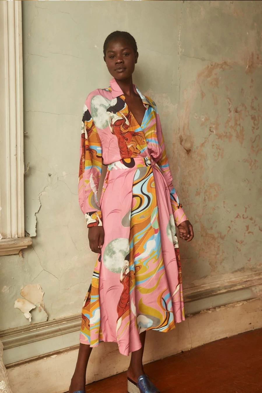 Best Olga De Polga Faith Parisian Midi Wrap Dress Pink In Viscose | Olga De Polga