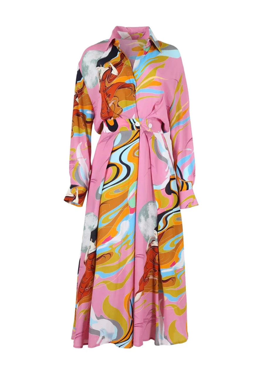 Best Olga De Polga Faith Parisian Midi Wrap Dress Pink In Viscose | Olga De Polga