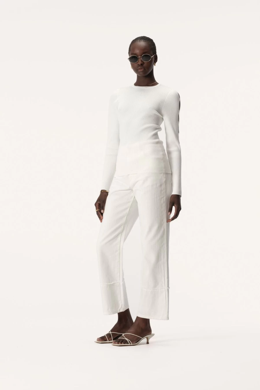 Clearance Elka Collective Nadia Knit Top, Wihte | Elka Collective