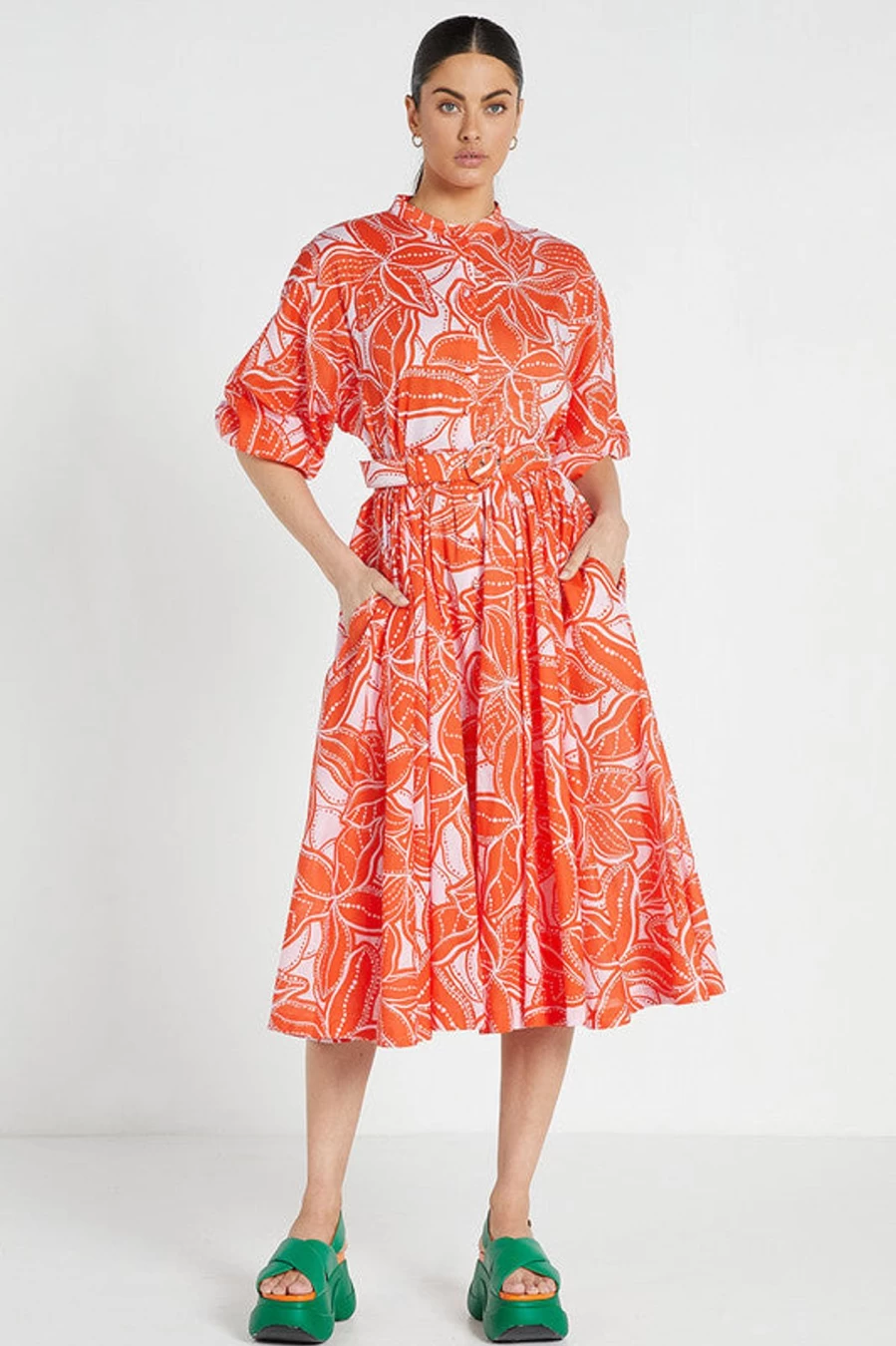 Online Bohemian Traders Dolman Midi Shirt Dress, Uikyo Botanic | Bohemian Traders